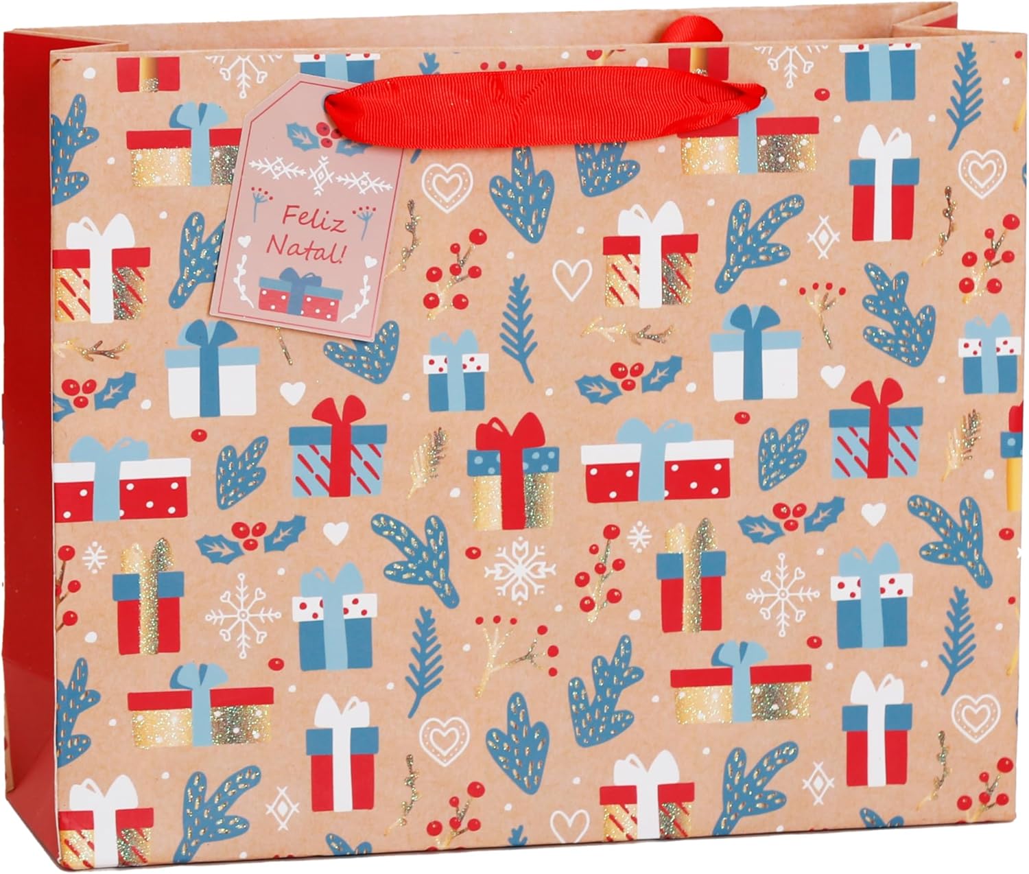 Caixa Sacola horizontal Papel Presentes Natal