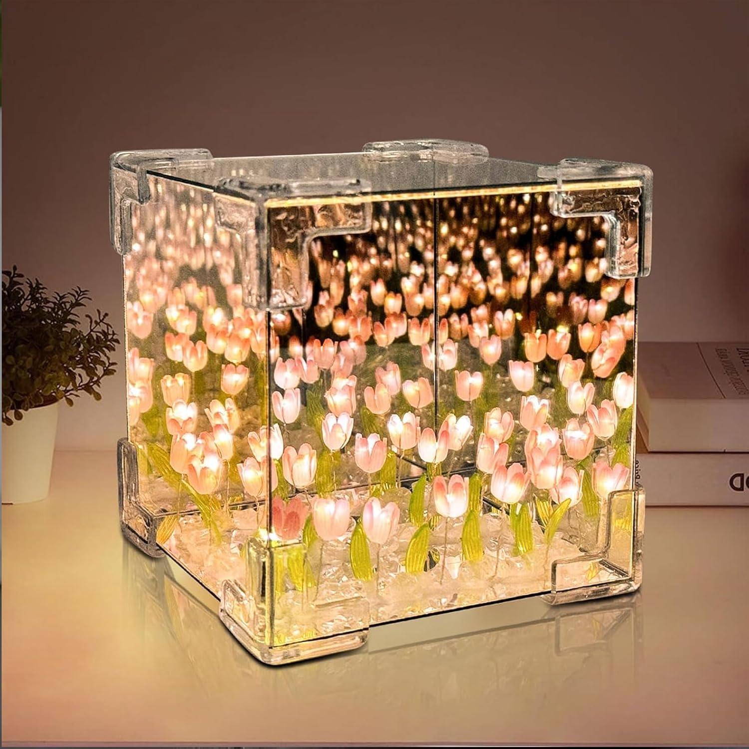 Gutsyluv Lâmpada de espelho de tulipa DIY