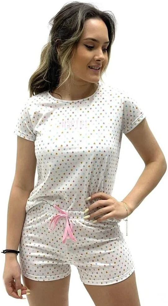 22. Conjunto de Pijama Curto Feminino Lupo