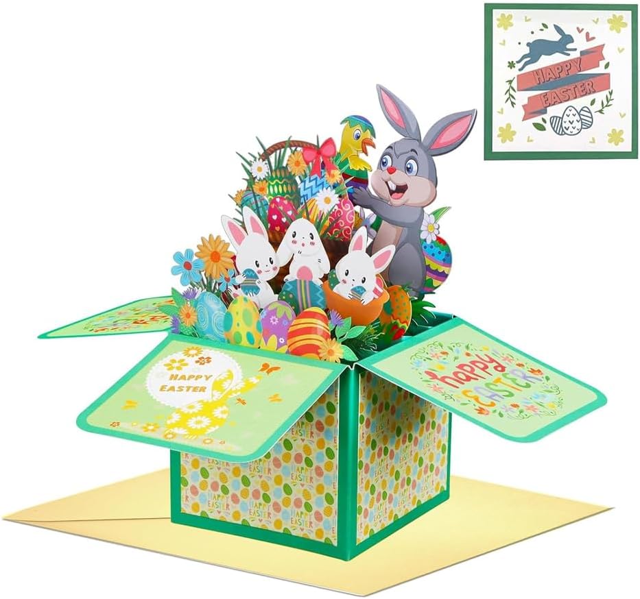 2. Cartão Pop Up 3D Coelhinho da Páscoa