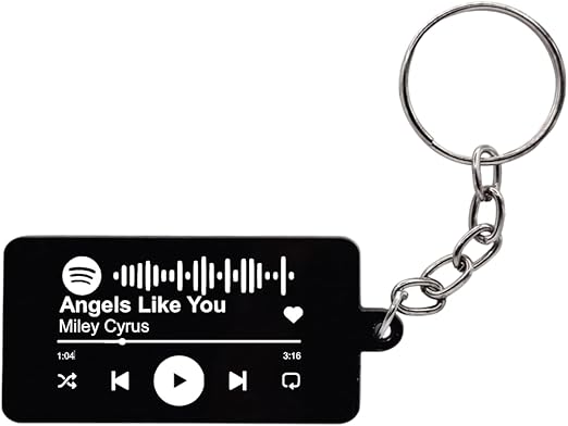 Chaveiro Acrílico Preto Personalizado Spotify
